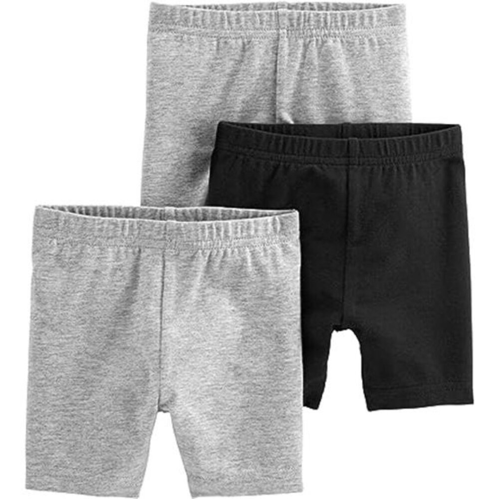 Carter's 3-Pack Bike Shorts, Black & Gray (6-9 m)